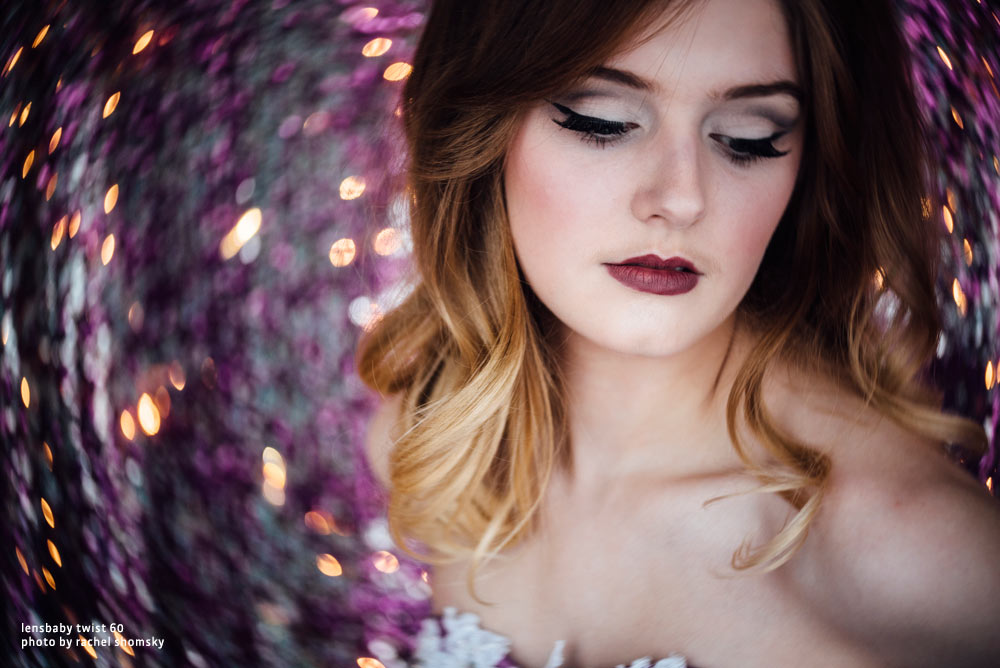 Lensbaby Twist 60 optic Rachel Shomsky Photography blur lilac portrait